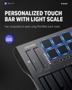 Donner Controlador de teclado MIDI USB-C, mini teclado MIDI portátil de 25 teclas con 8 almohadillas de batería, pantalla OLED, 16 básculas inteligentes, arpegio, reproducción, software de 4 DAW y 40