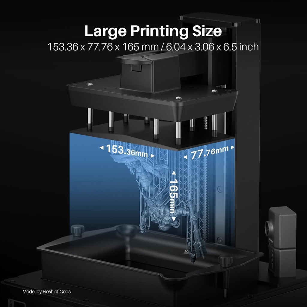 ELEGOO Mars 5 Ultra - Impresora 3D de resina con LCD monocromático 9K de 7", impresión de alta velocidad de 150 mm/h, nivelación automática inteligente, detección inteligente, transferencia WiFi 
