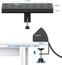 Regleta de alimentación USB C, estación de carga rápida total de 40 W, 4 puertos USB C PD de 20 W, tira de alimentación de montaje en borde de escritorio, 6 puertos USB, 5 salidas de CA, protector de