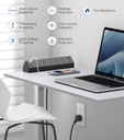 Regleta de alimentación USB C, estación de carga rápida total de 40 W, 4 puertos USB C PD de 20 W, tira de alimentación de montaje en borde de escritorio, 6 puertos USB, 5 salidas de CA, protector de