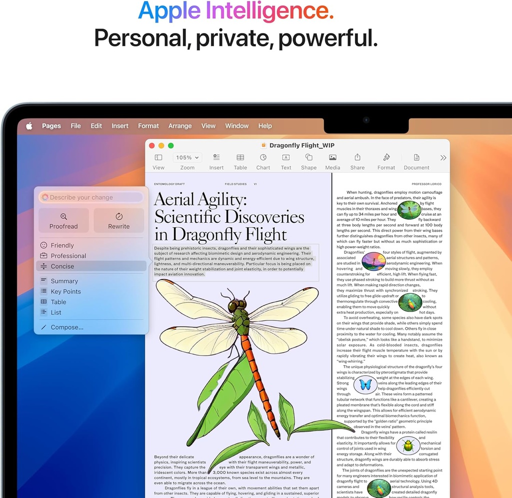 Apple Laptop MacBook Air 2025 de 13 pulgadas con chip M4: diseñada para Apple Intelligence, pantalla de retina líquida de 13.6 pulgadas, memoria unificada de 16 GB, almacenamiento SSD de 512 GB,