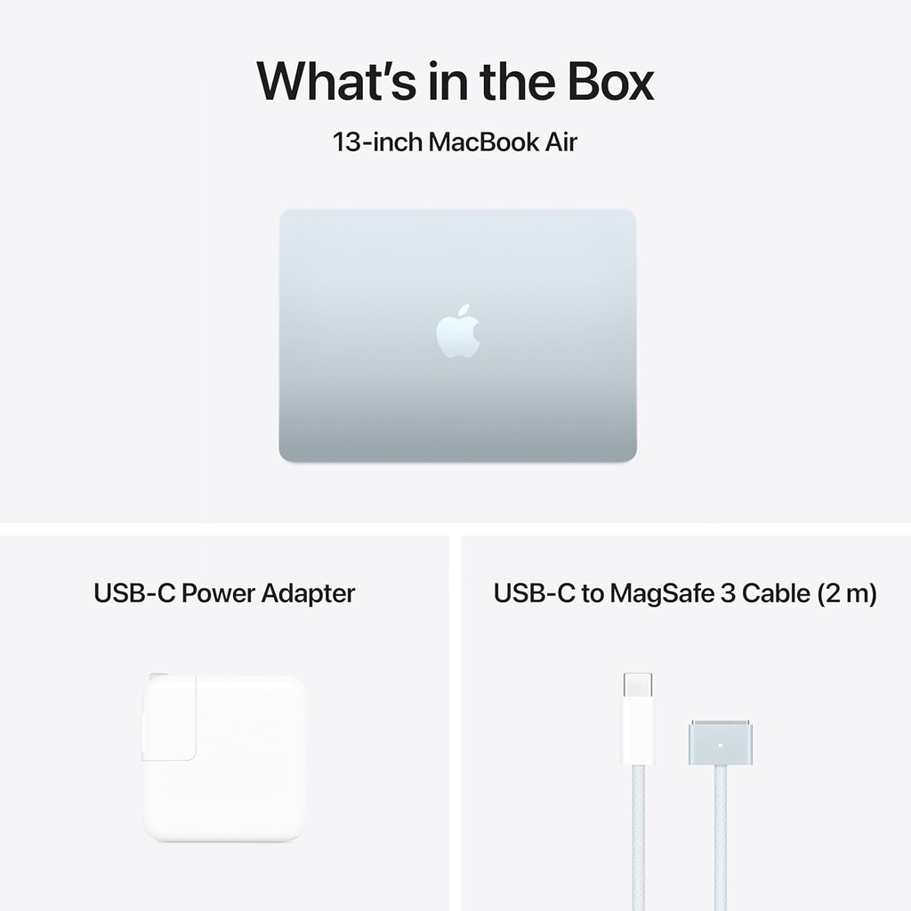 Apple Laptop MacBook Air 2025 de 13 pulgadas con chip M4: diseñada para Apple Intelligence, pantalla de retina líquida de 13.6 pulgadas, memoria unificada de 16 GB, almacenamiento SSD de 512 GB,