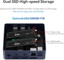 Beelink Mini PC S12 Pro, Intel 12ª generación Alder Lake - N100(hasta 3.4 GHz), 8 GB DDR4 RAM 256 GB M.2 SSD, soporte para computadora de escritorio 4K Dual Display/USB3.2/WiFi 6/BT5.2/Gigabit