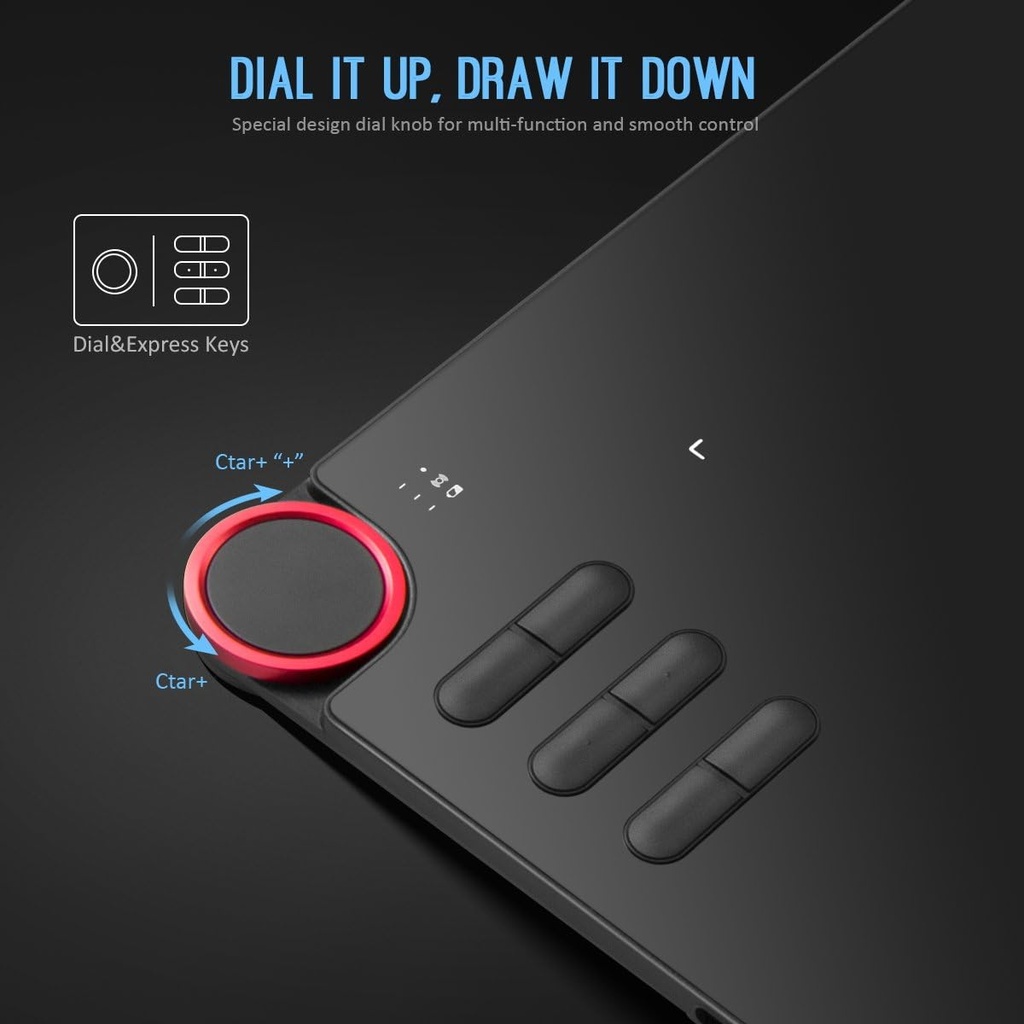 XPPen Deco 03 - Tableta de dibujo de gráficos digitales inalámbrica de 2.4G, con lápiz capacitivo pasivo sin batería y 6 teclas de acceso directo (8192 niveles de presión) de 10 x 6 pulgadas