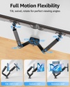 MOUNTUP Soporte de monitor doble para escritorio, brazos de monitor neumáticos para 2 monitores máximo de 32 pulgadas, soporte de monitor doble ajustable en altura, soportes VESA con abrazadera en C y