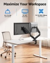 MOUNTUP Soporte de monitor doble para escritorio, brazos de monitor neumáticos para 2 monitores máximo de 32 pulgadas, soporte de monitor doble ajustable en altura, soportes VESA con abrazadera en C y