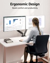 MOUNTUP Soporte de monitor doble para escritorio, brazos de monitor neumáticos para 2 monitores máximo de 32 pulgadas, soporte de monitor doble ajustable en altura, soportes VESA con abrazadera en C y