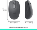 Logitech Ratón inalámbrico Bluetooth M196, compacto y portátil para portátiles, tabletas y más, batería de 12 meses, seguimiento suave, compatible con PC y Mac, Windows y macOS, grafito