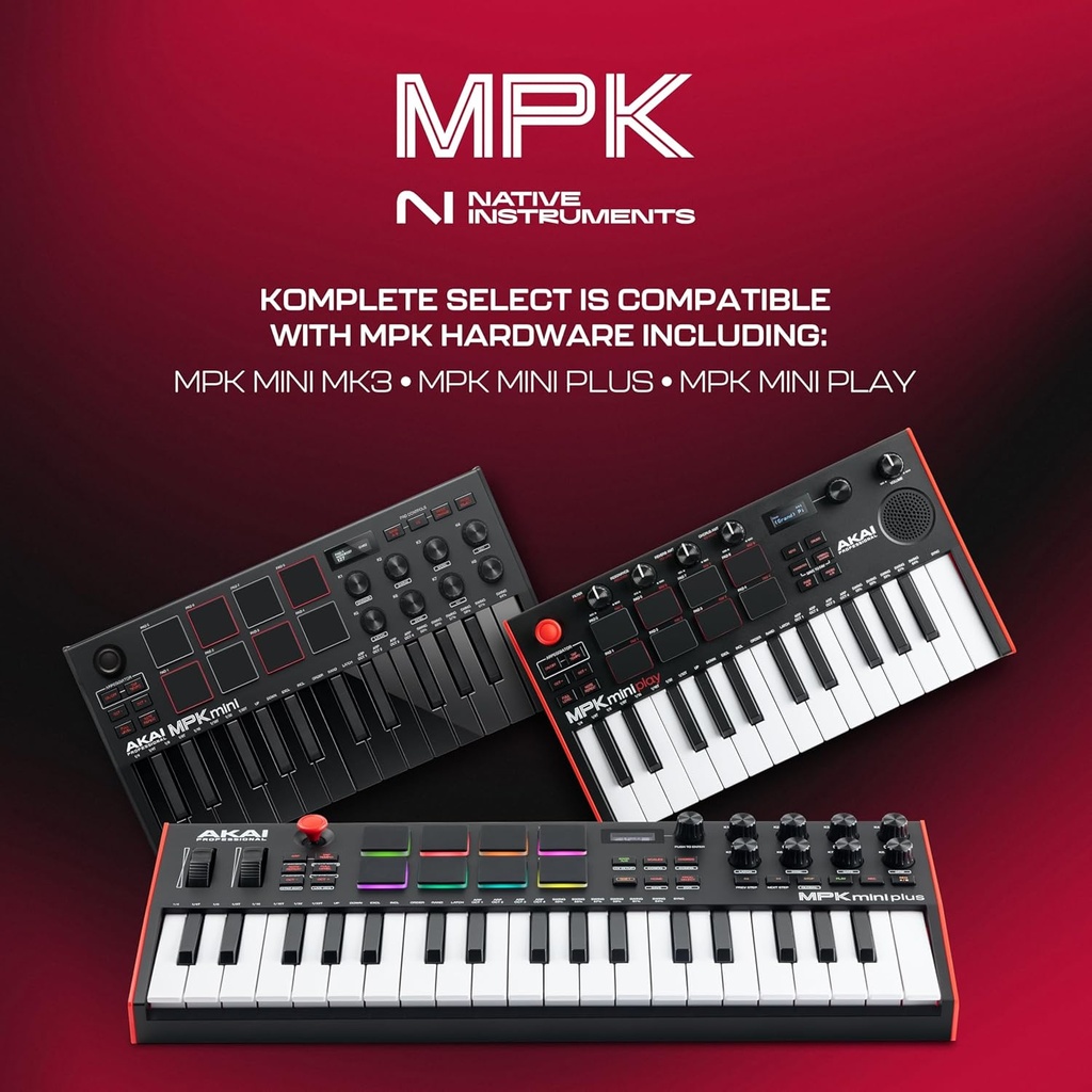 AKAI Professional MPK Mini MK3 - 25 Key USB MIDI Keyboard Controller With 8 Backlit Drum Pads, 8 Knobs and Music Production Software included (Black)