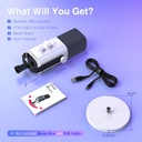 Microfono FIFINE AM8 Blanco - Conexion XLR/USB - Iluminacion RGB - Con Conector para auriculares.