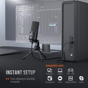 Microfono USB De Condensador FIFINE K669B - Cardioide Para PC, PS4, Mac - Para Streaming - Podcast - Twitch. (Black)