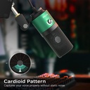 Microfono USB De Condensador FIFINE K669G - Cardioide Para PC, PS4, Mac - Para Streaming - Podcast - Twitch. (Green)
