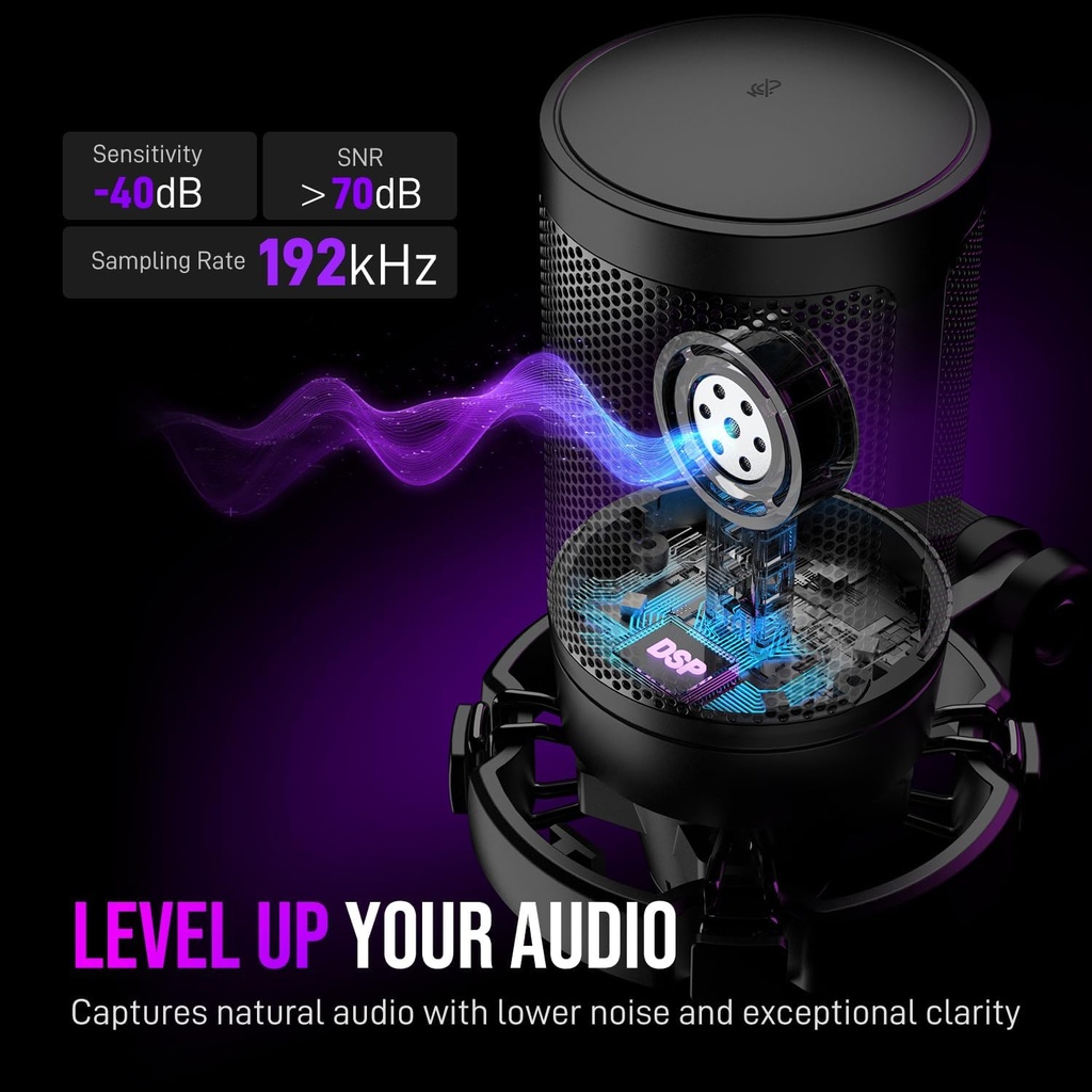 Microfono USB FIFINE AMPLIGAME A6T RGB