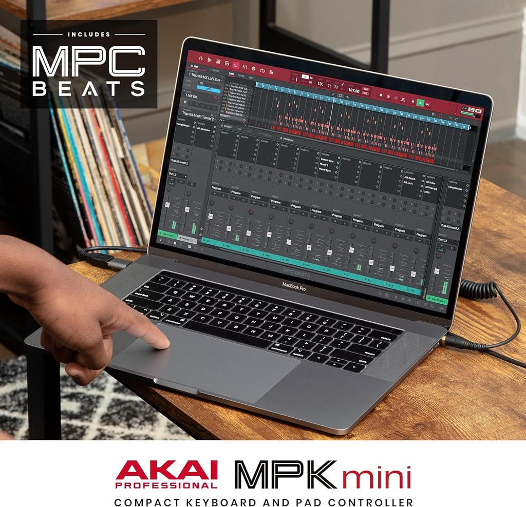 AKAI Professional MPK Mini MK3 - 25 Key USB MIDI Keyboard Controller With 8 Backlit Drum Pads, 8 Knobs and Music Production Software included (Black)