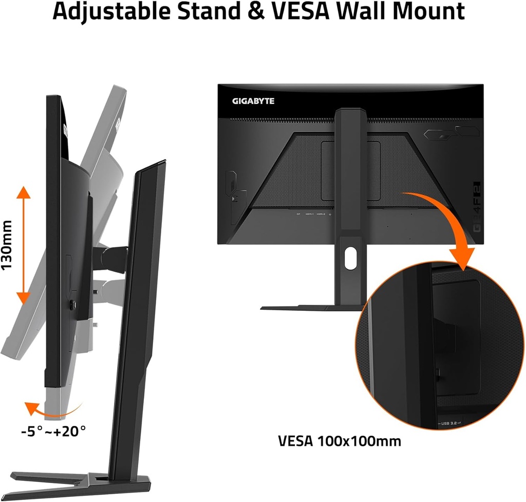 Monitor GIGABYTE G24F2 - 24" Full HD IPS - 165Hz/180Hz(OC) - HDR