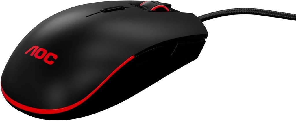 Mouse Gamer AOC RGB GM500, NVIDIA Reflex Analyzer Compatible, Low Input Lag, OMRON (L&R) Switches, 5000 DPI, Customizable