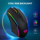 Mouse Gamer Redragon Ranger M910-K cableado - RGB, 8000 DPI ajustable, 9 botones macro programables y botón de fuego, software compatible con teclas DIY