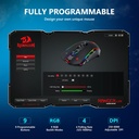 Mouse Gamer Redragon Ranger M910-K cableado - RGB, 8000 DPI ajustable, 9 botones macro programables y botón de fuego, software compatible con teclas DIY