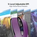 Mouse óptico ergonómico TeckNet Pro 2.4 G con nanorecibidor USB para portátil, ordenador, Chromebook, Macbook, 6 botones, batería de 24 meses, 5 niveles de ajuste de DPI.