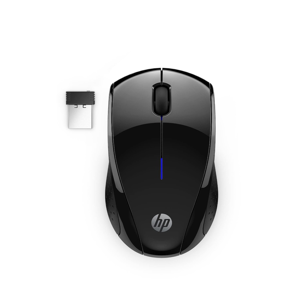 HP Ratón inalámbrico X3000 G3, negro, batería de 15 meses, empuñaduras laterales para control, apto para viajes, LED azul, potente sensor óptico de 1600 DPI, compatible con Wins PC/laptop, Mac,