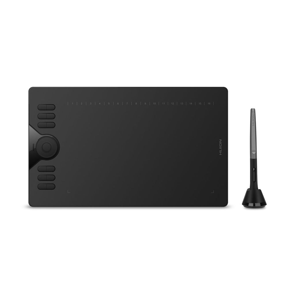HUION Tableta de dibujo HS610 con lápiz óptico sin batería 8192 función de inclinación de presión