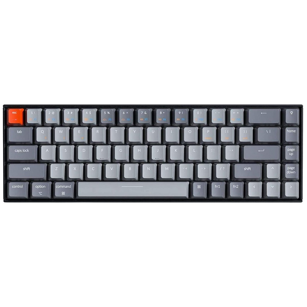 Keychron Teclado mecánico inalámbrico K6 Bluetooth 5.1 con interruptor rojo Keychron K Pro, retroiluminación LED, batería recargable, teclado compacto de 68 teclas compatible con Mac Windows