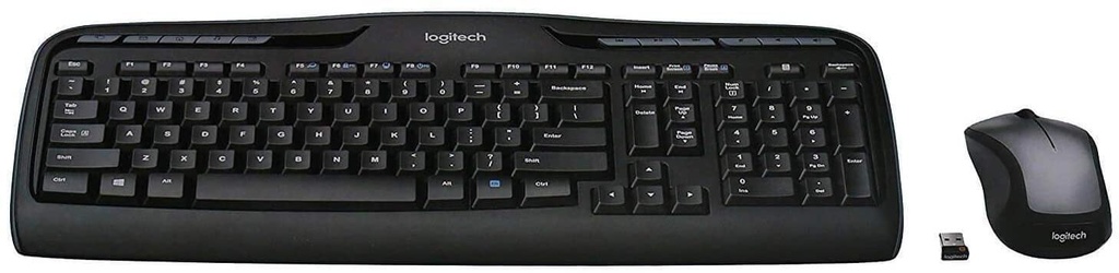 Logitech MK335 - Combo de teclado y mouse inalámbricos silenciosos - Combo de teclado y mouse negro/plateado inalámbrico, ambidiestro