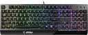 MSI Teclado para juegos con retroiluminación RGB dedicado teclas de acceso rápido anti-fantasma resistente al agua Vigor GK20