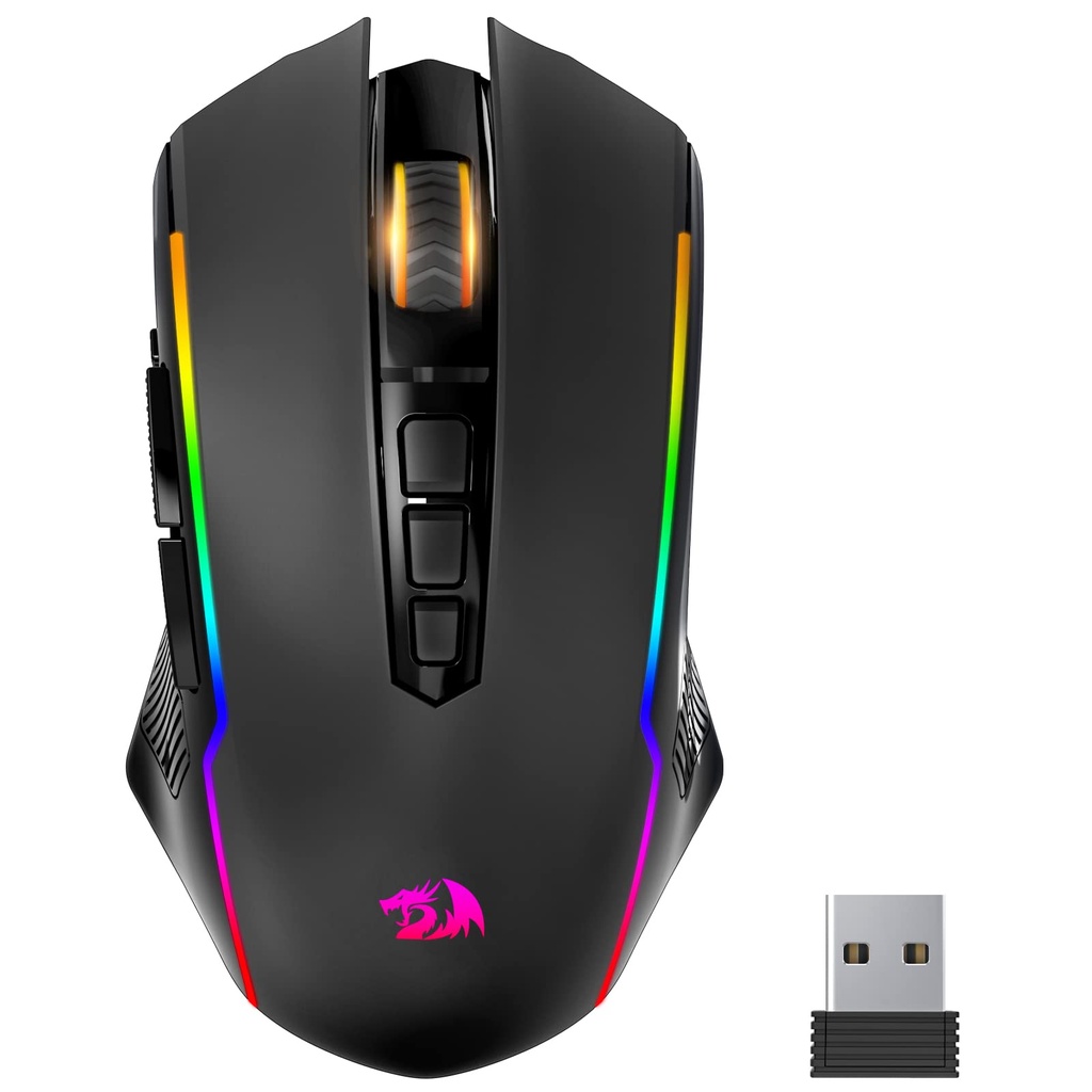 Mouse Gamer Redragon Ranger M910-K cableado - RGB, 8000 DPI ajustable, 9 botones macro programables y botón de fuego, software compatible con teclas DIY