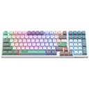 ONIKUMA G80Membrana cremosa de teclado inalámbrico con retroiluminación arcoíris, conectividad de 3 modos (BT/2.4G/USB-C) con pantalla LCD y perilla multifunción, batería de 200 horas