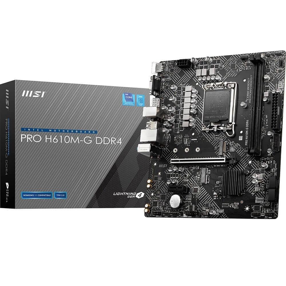 Tarjeta Madre MSI PRO H610M-G DDR4 LGA 1700 Intel H610 SATA 6Gb/s Micro ATX Intel Motherboard
