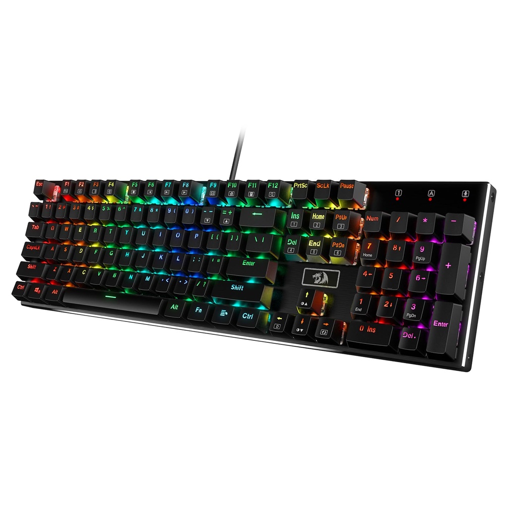 Teclado Redragon Mecanico Devarajas K556 - RGB LED, base de aluminio, 104 teclas estándar