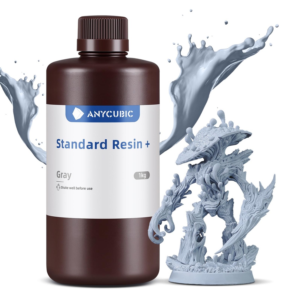 ANYCUBIC - Resina de impresora 3D estándar actualizada, resina de curado UV rápido SLA de 405 nm, fotopolímero rápido y de alta precisión para impresión 3D LCD/DLP/SLA de 8K (gris, 35.27 oz)