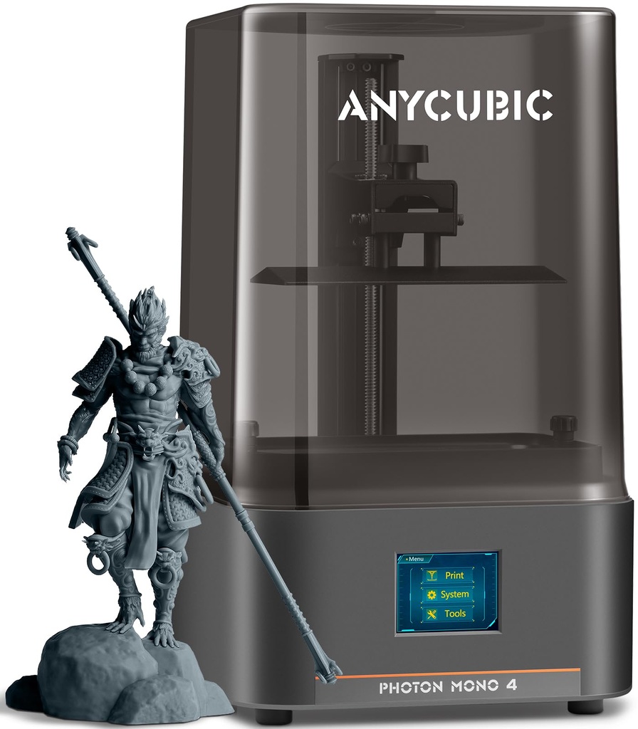 ANYCUBIC Photon Mono 4, impresora 3D de resina con pantalla LCD mono de 10 K de 7 pulgadas, fuente de luz LighTurbo estable e impresión rápida de 2.756 in/h, volumen de impresión 6.04 x 3.42 x 6.49