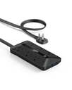 Anker 300J - Regleta de alimentación ultrafina 10 en 1de enchufe plano con 6 CA, 2 puertos USB-A y 2 puertos USB-C, cable de extensión, estación de carga de escritorio para el hogar, oficina