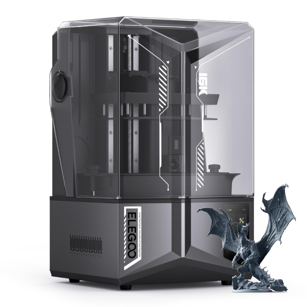 ELEGOO Saturn 4 Ultra - Impresora 3D de resina de 16K con tapa abatible, calentamiento inteligente de tanque a 86.0 °F, impresión de alta velocidad de 5.906 in/h, tamaño de impresión grande de 8.33 x