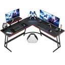 Homall Escritorio para juegos en forma de L de 51 pulgadas, escritorio de esquina para computadora, mesa de escritorio para juegos con soporte elevador de monitor grande para oficina en casa, estación