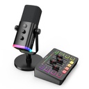 FIFINE Paquete de equipos de juego, juego de micrófono dinámico XLR/USB para juegos con mezclador de audio para grabación de podcasts, video vocal, juego de jugadores RGB con atenuador de