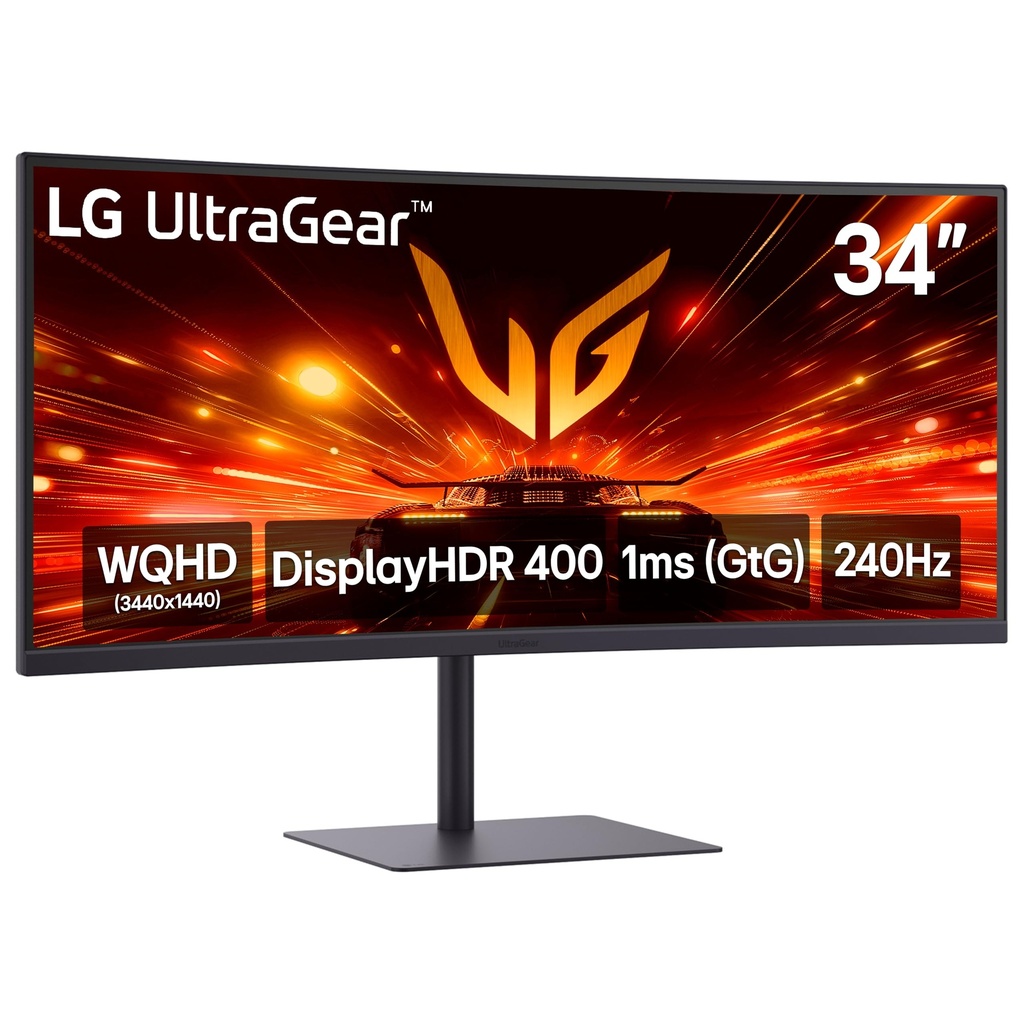 LG 34G630A-B Monitor curvo para juegos Ultragear WQHD (3440 x 1440) de 34 pulgadas, 240Hz, 1ms, FreeSync Premium, DisplayHDR 400, altavoz integrado, HDMI, DisplayPort, USB Type-C, soporte de 