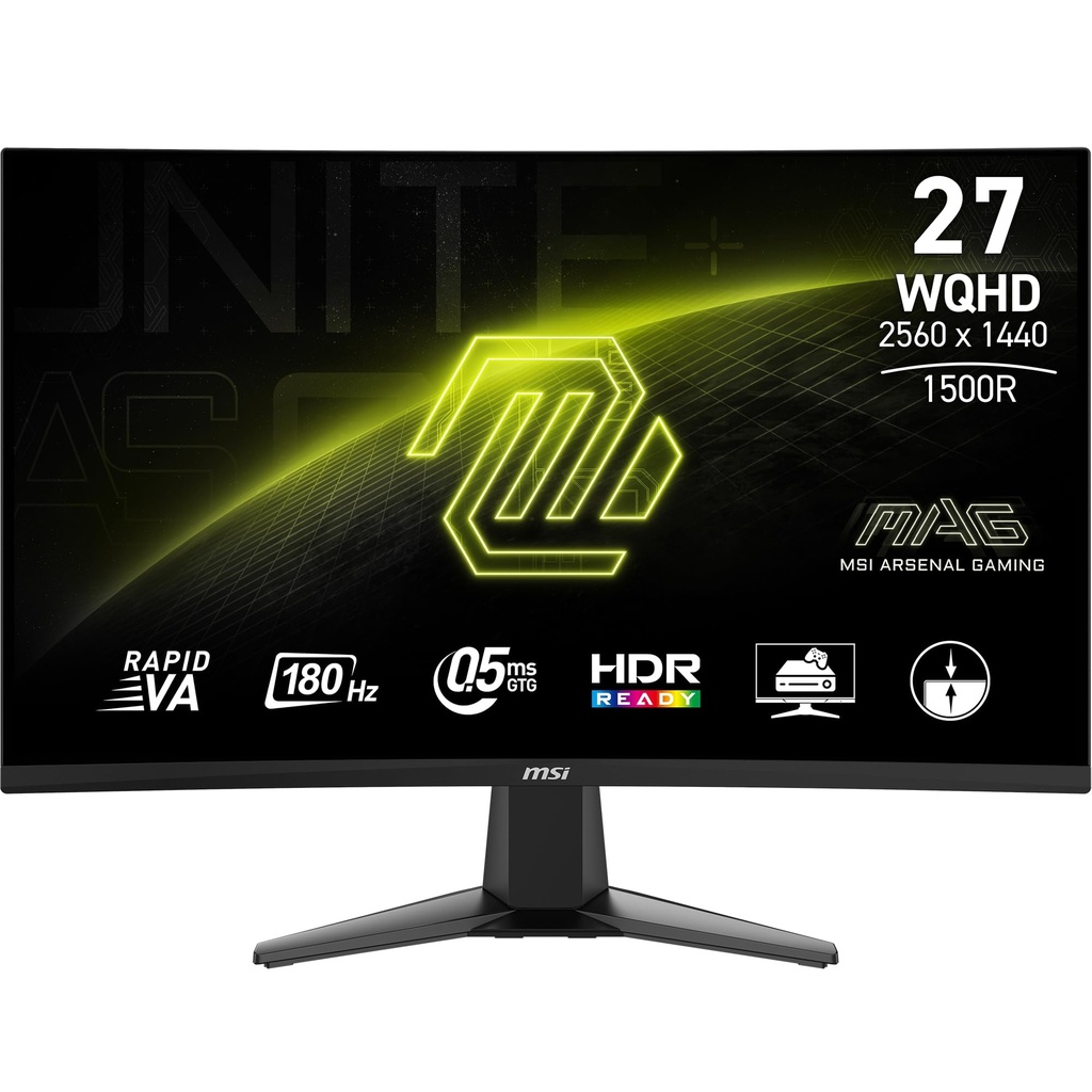 MSI 27" 180 Hz Monitor de Juegos Rápido VA QHD FreeSync (AMD Sincronización Adaptativa) 80% Adobe RGB / 80% DCI-P3 / 105% sRGB MAG 27CQ6F 