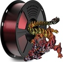 GIANTARM Filamento PLA de seda tricolores, filamento brillante para impresora 3D de 0.069 in +/-0.001 in, carrete de 2.2 libras, embalaje al vacío (rojo+dorado + negro) 