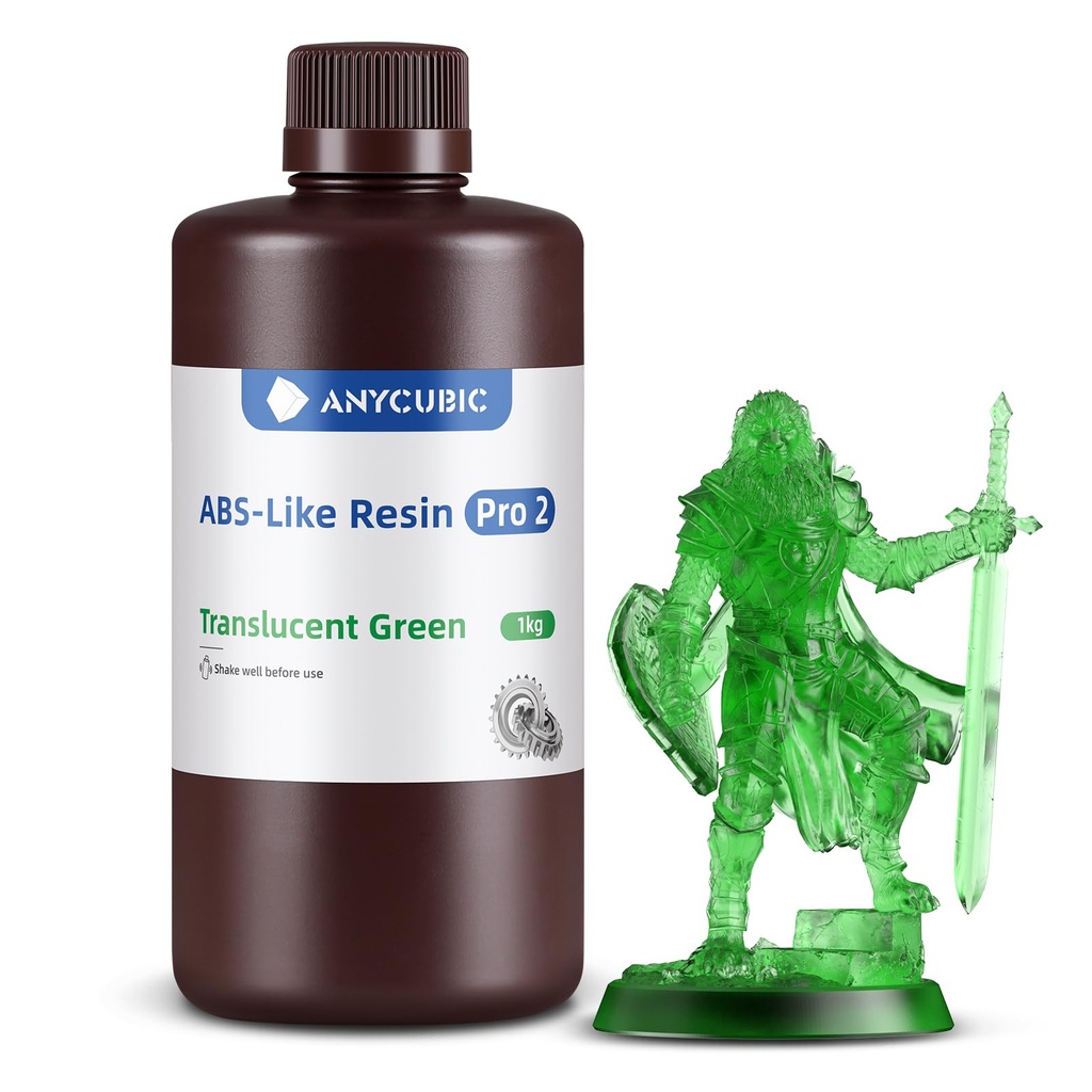ANYCUBIC Resina para impresora 3D, resina similar a ABS Pro 2 con resistencia y tenacidad mejoradas, rendimiento muy superior a la resina similar al ABS, bajo olor, amplia compatibilidad para todas 
