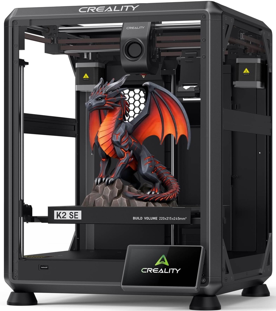 Creality Impresora 3D K2 SE, impresión de alta velocidad de 19.685 in/s, compatible con impresión 3D multicolor CFS, construcción de metal sólido, nivelación automática, extrusora de accionamiento directo, boquilla de intercambio rápido, tamaño de impresión de 220 × 215 × 9.646 in 