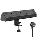 Jgstkcity Regleta de Alimentación con Abrazadera para Escritorio USB C, Estación de Carga Rápida Total de 40W, 4 Puertos USB C PD de 20W, Protector de Sobretensiones de Montaje en Borde de Escritorio 