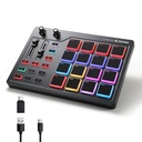 Donner Máquina profesional MIDI Pad Beat Maker, máquina de batería con 16 almohadillas de ritmo, 2 faders y perillas asignables y software de producción de música, controlador MIDI USB con 40 cursos 