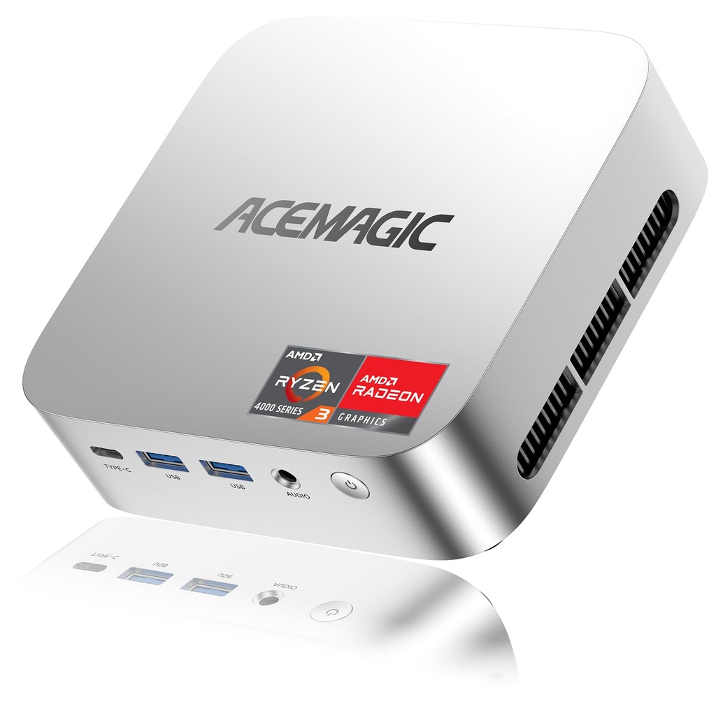 [PC-00013245] ACEMAGIC Mini PC K1, procesador AMD Ryzen 4300U 28W, 16GB DDR4 RAM 512GB M.2 SSD (Beat 3300U/N150/N97) Mini computadoras 11 Pro, HDMI+DP1.4 Dual 4K UHD, Gigabit Ethernet Mini PC de escritorio