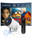 Mini proyector Magcubic compatible con 4K, proyector portátil con WiFi 6 y Bluetooth 5.4, proyector inteligente, altavoz base sonora de 5 W, rotación de 180° para cine en casa