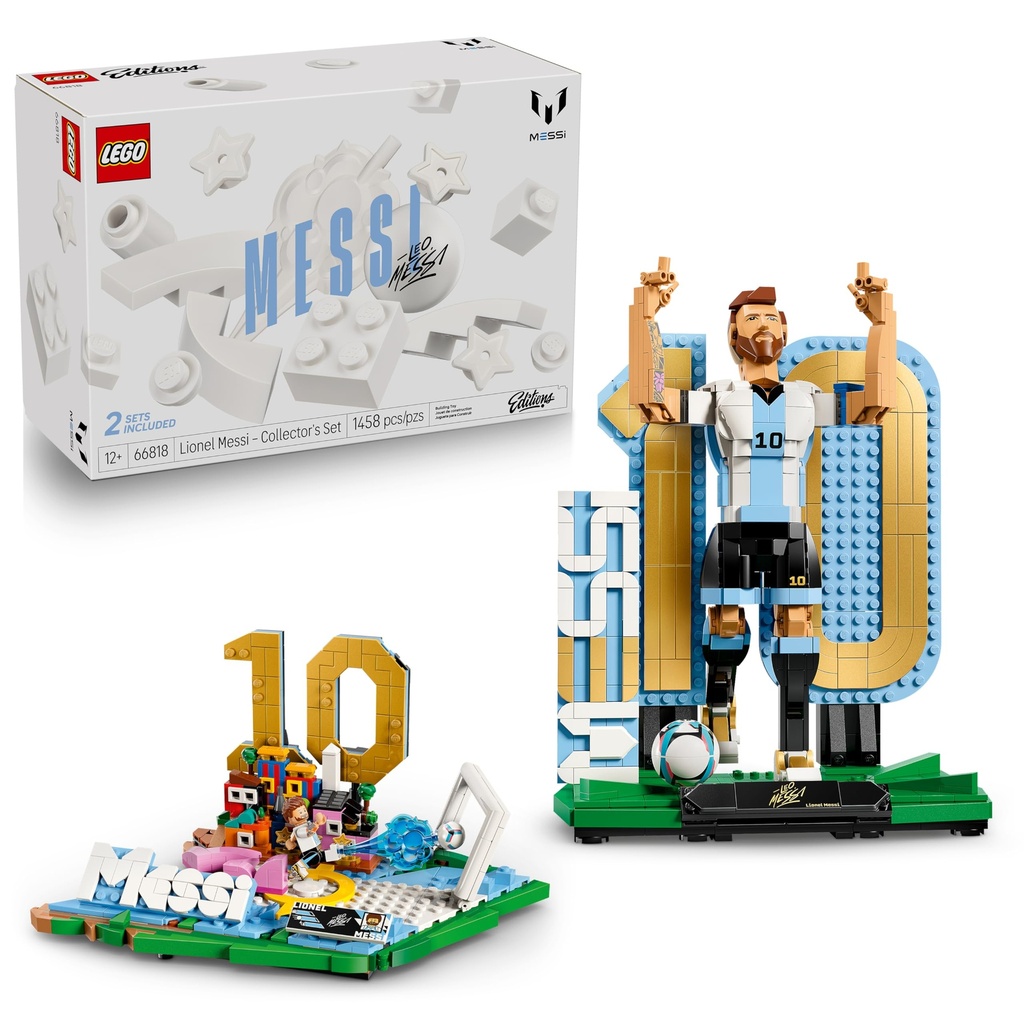 LEGO Editions Lionel Messi - Juego de coleccionista, juguete de construcción para niños, coleccionable de fútbol, decoración deportiva para niños y niñas, a partir de 12 años, idea de regalo para