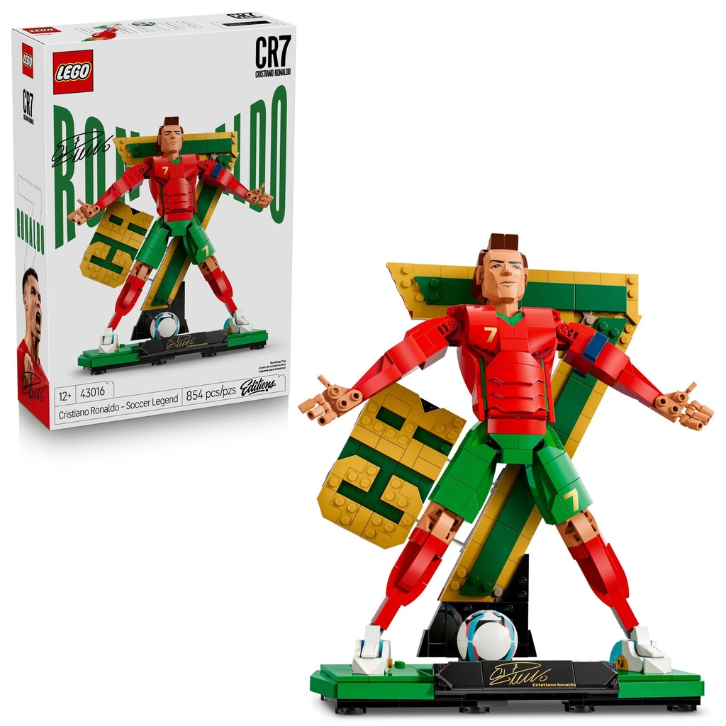 LEGO Editions Cristiano Ronaldo – Leyenda del fútbol – Juego de construcción para niños y niñas, a partir de 12 años – Regalo de fútbol coleccionable con placa – Decoración de dormitorio o estante 