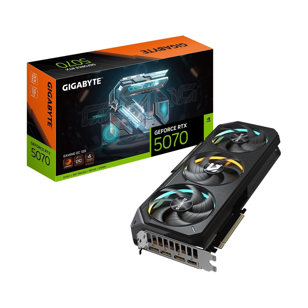 Tarjeta gráfica GIGABYTE GeForce RTX 5070 Gaming OC 12G, 12GB 192-bit GDDR7, PCIe 5.0, sistema de enfriamiento WINDFORCE, tarjeta de video GV-N5070GAMING OC-12GD